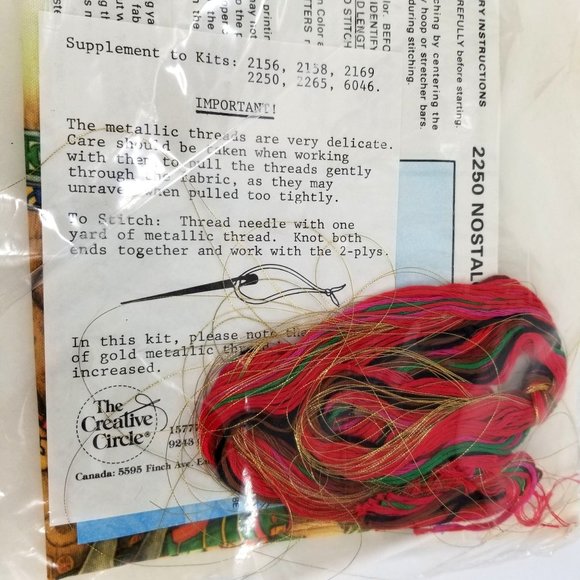 Creative Circle Cross Stitch Kit 2250 Nostalgic Christmas Home Decor Bear Toys - Picture 7 of 7